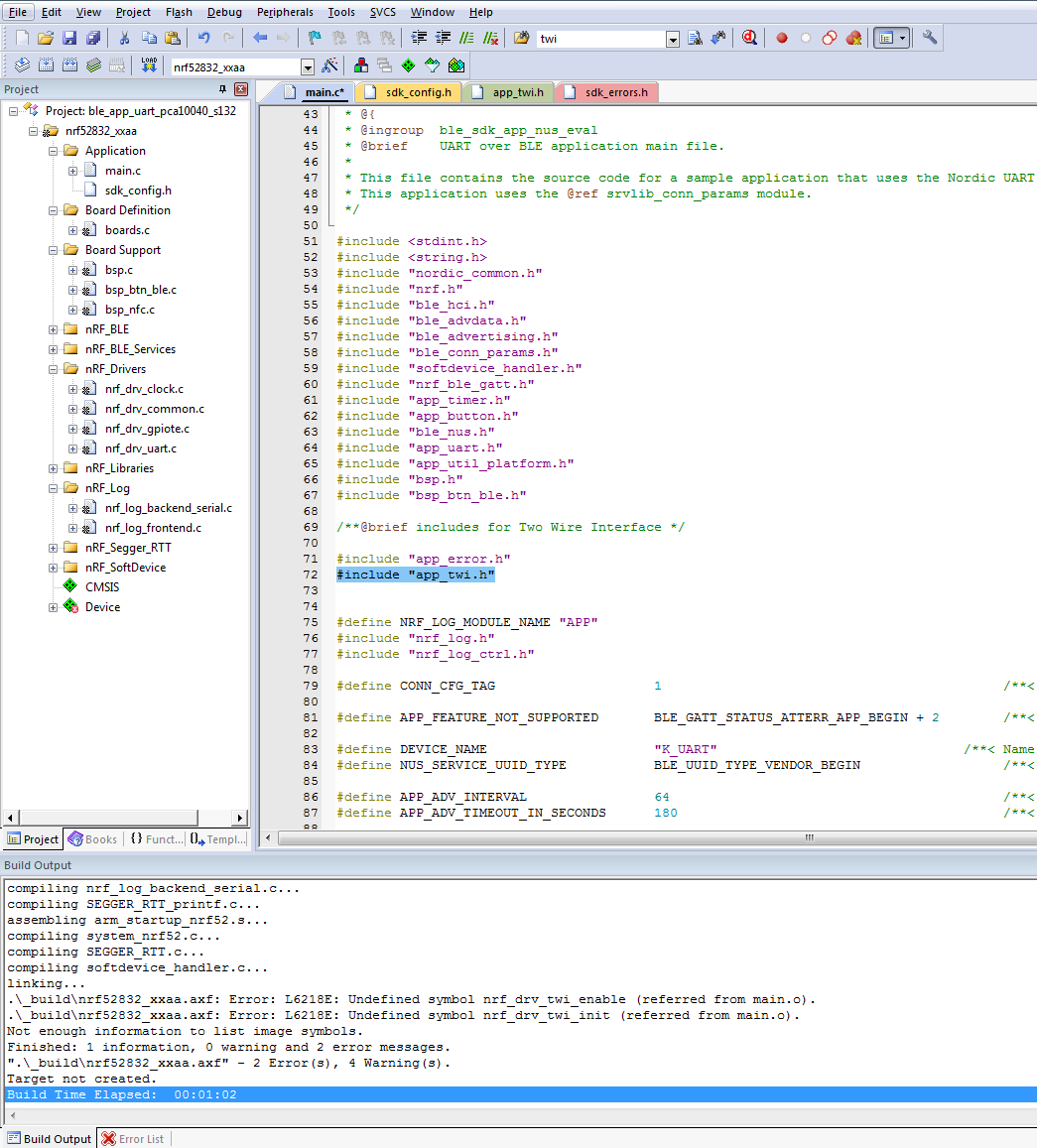 Keil: include problem with TWI file - Nordic Q&A - Nordic DevZone ...