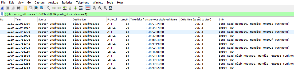 30ms connection interval trace