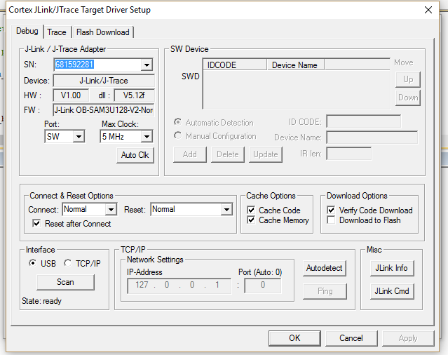 JTAG Settings