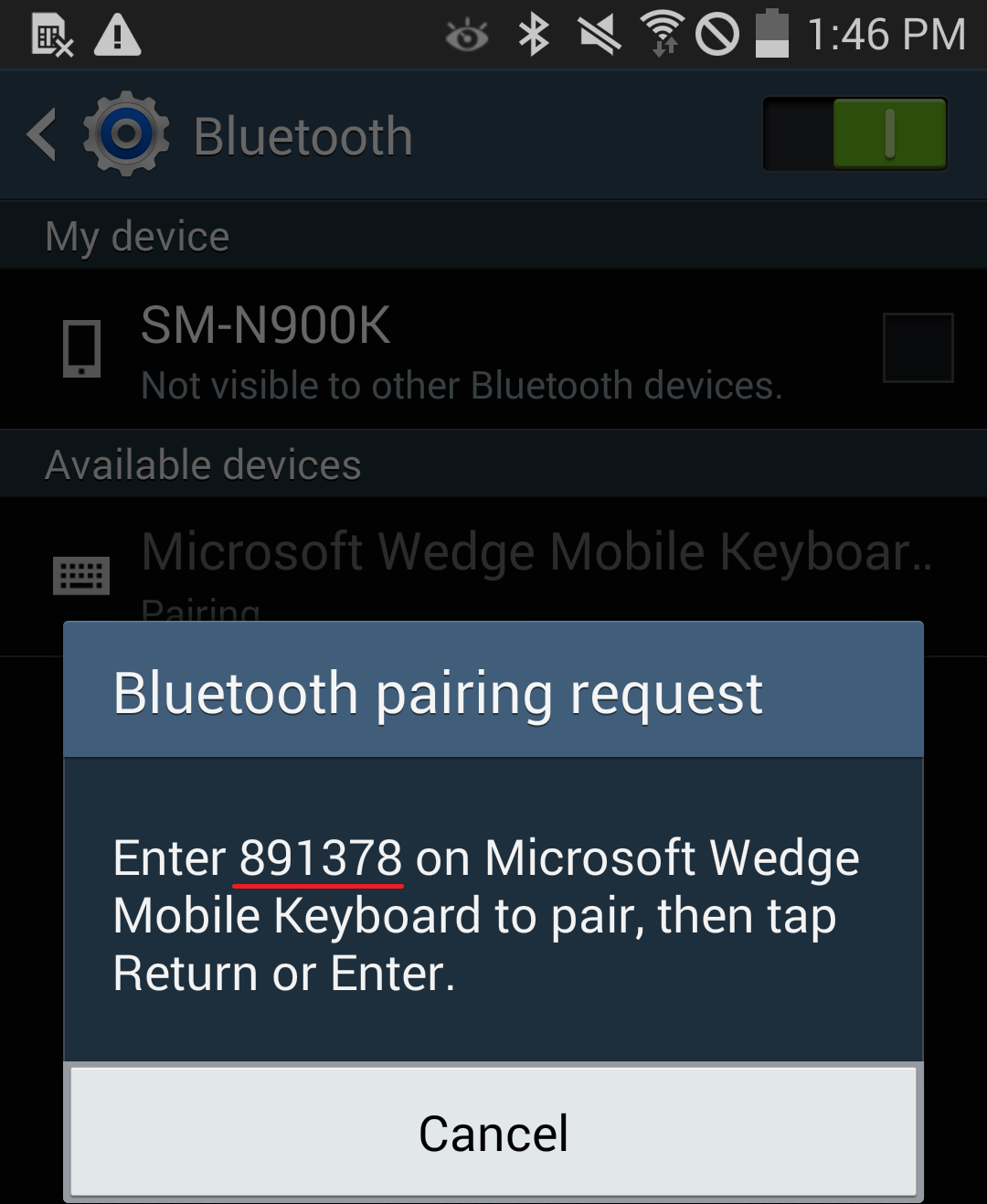 microsoft wedge keyboard android pairing
