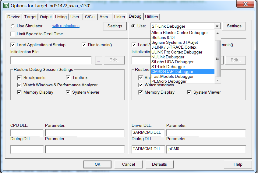 How to use stlink or CMSIS - DAP downloading S110 protocol stack ...