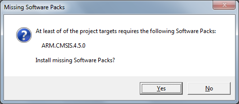 missing software packs in keil 5 for nrf52