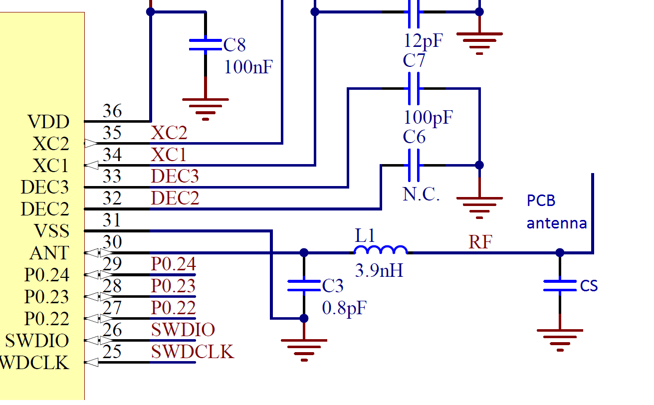 Shematics of chip with antenna