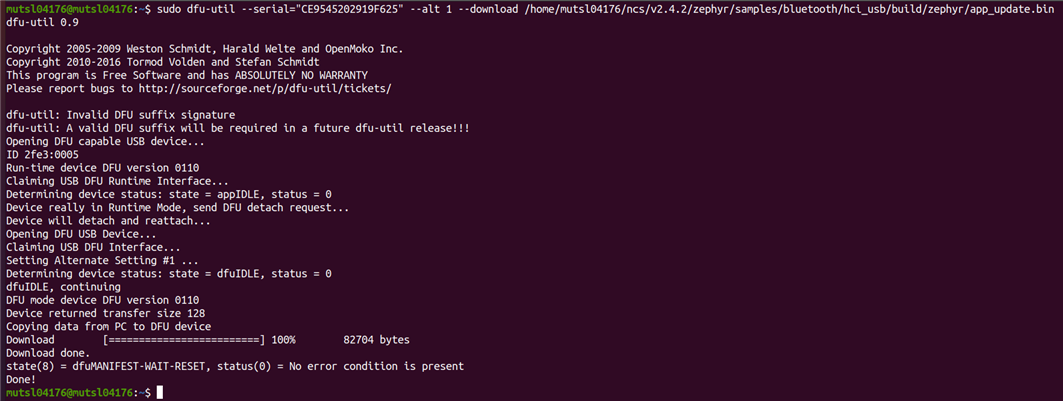 Bluetooth HCI_USB Program Does Not Work After Uploading It Through DFU ...