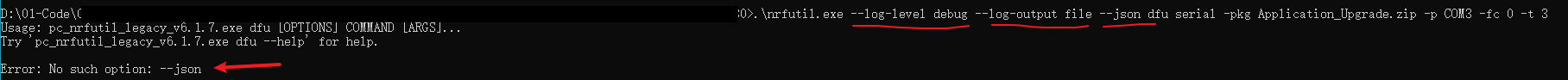 nrfutil error information