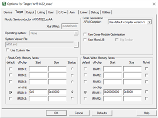 RAM ROM settings
