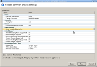 SES "Choose Common Project Settings"
