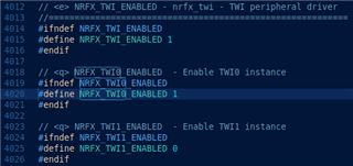 SDK Config settings got NRFX TWI