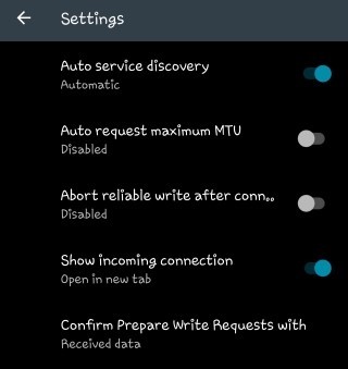 Connectivity settings