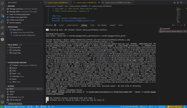 Problem when building a custom board in VScode - Nordic Q&A - Nordic ...