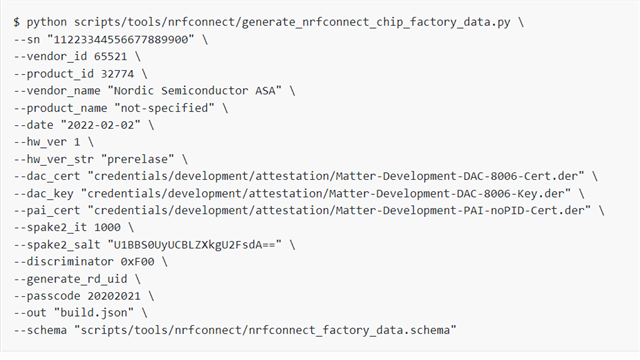 [Matter] Questions about Generating factory data - Nordic Q&A - Nordic ...