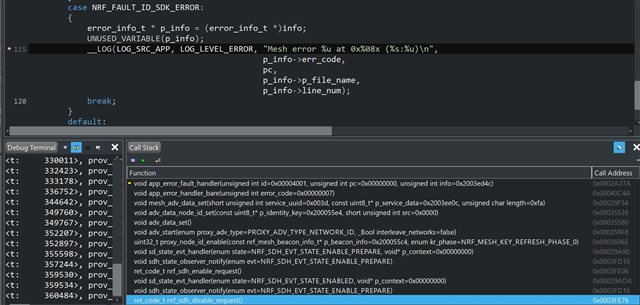 Call Stack bevore mesh error 7