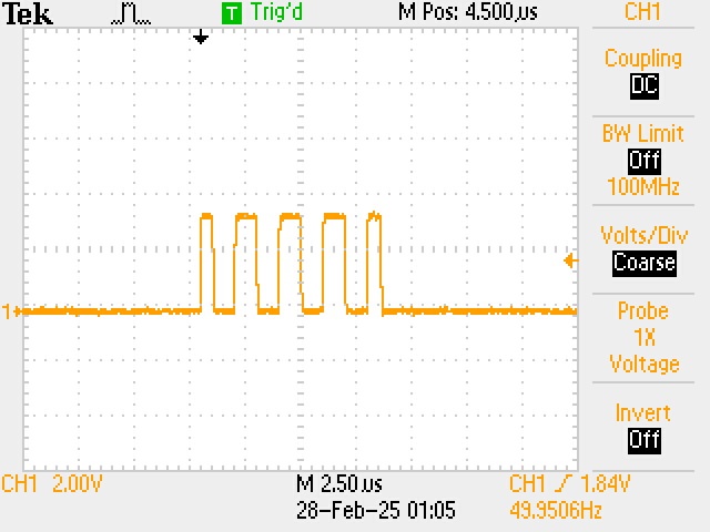 MOSI outputs 0xAA