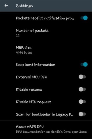 nRF5 DFU options