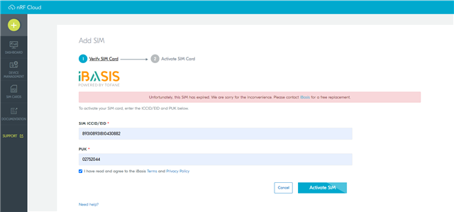 IBASIS sim activation - Nordic Q&A - Nordic DevZone - Nordic DevZone