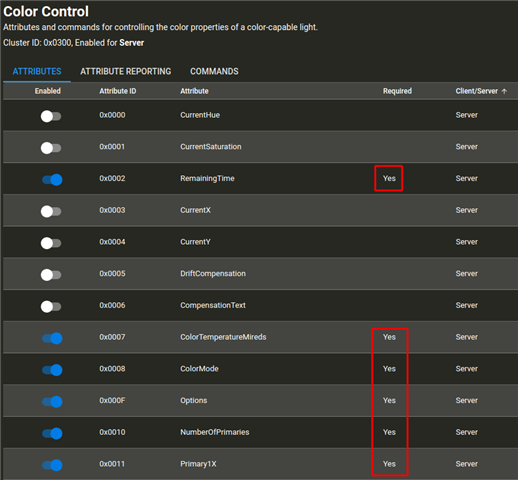 color-control-server cluster not included in build - Nordic Q&A ...