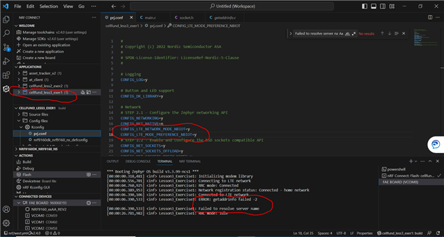 Got log of "Failed to resolve server name" when tested the Cellular IoT ...