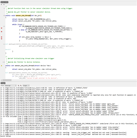 SES sensor_sim build errors