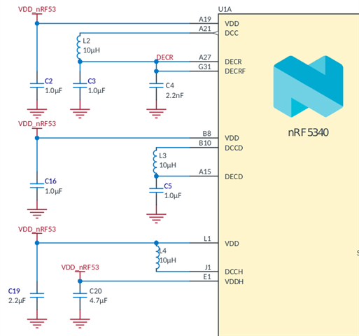 nrf5340 in the nrf7002 DK is supplyed in normal mode but seems to 